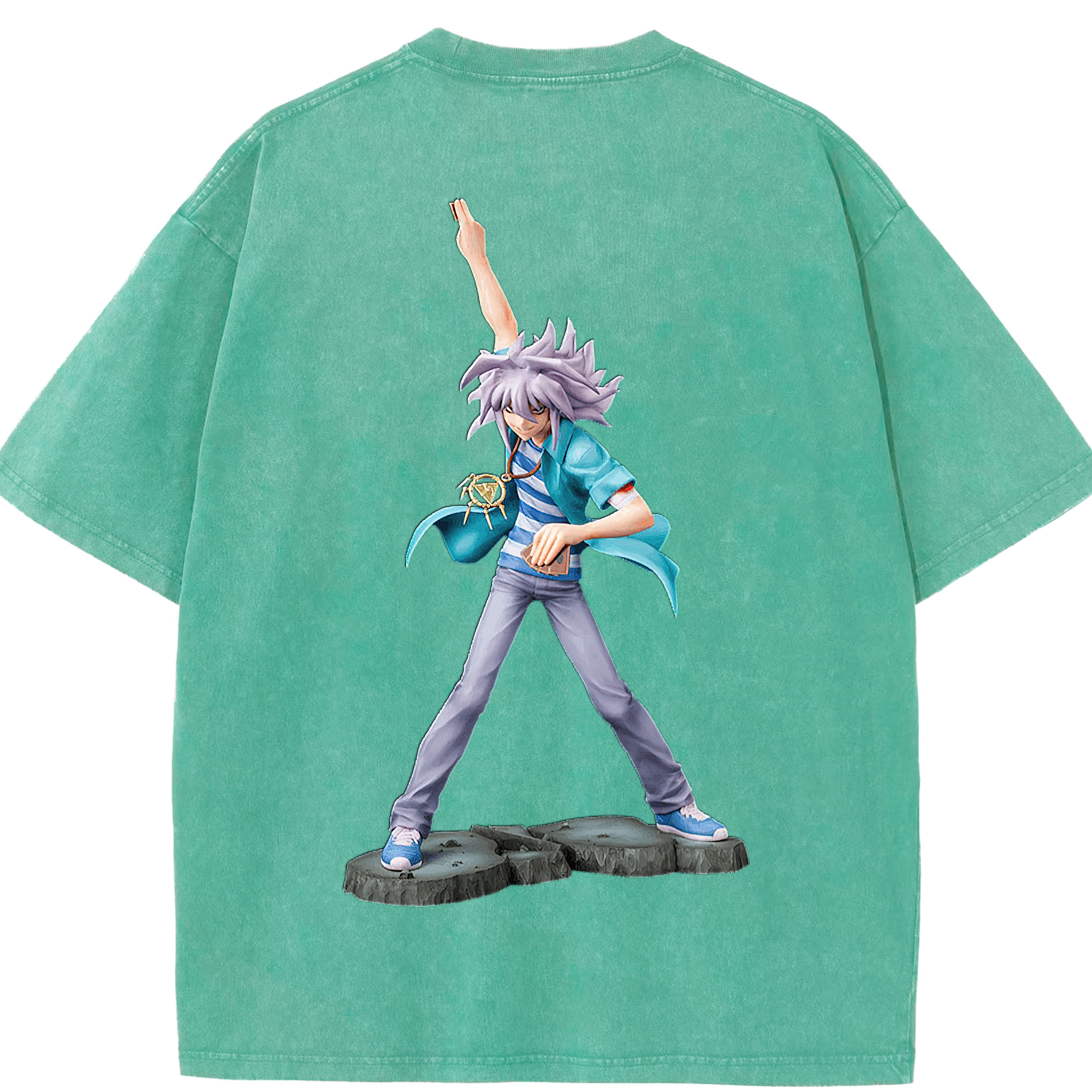 （画像用） 遊☆戯☆王 Yu-Gi-Oh! 綿100% ヴィンテージ風 半袖Tシャツ（背面プリント）
